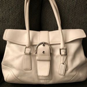 Coach White Leather Hand/Shoulder Bag